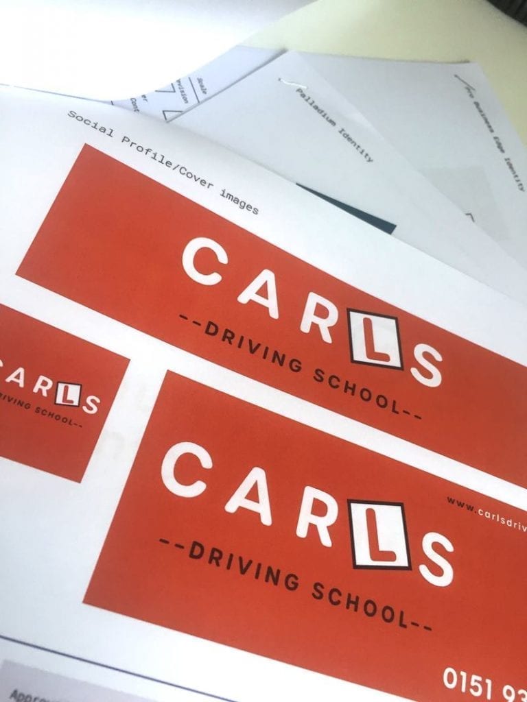 Identity and branding work for Carls Driving School