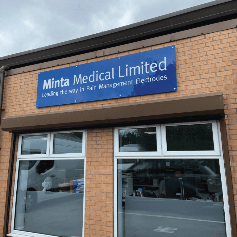 Character Creates creative work with Minta Medical, Knowsley. Signage Design in Liverpool